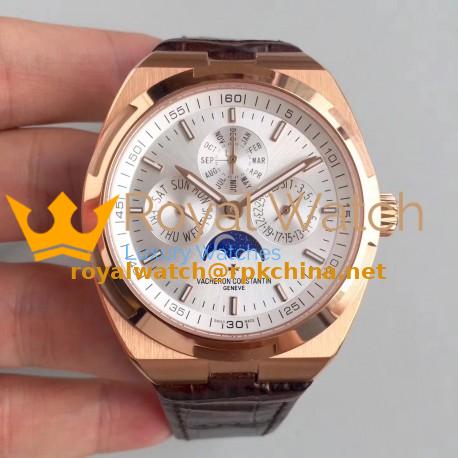 Replica Vacheron Constantin Overseas Ultra Thin Perpetual Calendar 4300V/120G-B102 BF Rose Gold Silver Dial Swiss 1120 QP